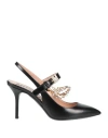 Moschino Rhinestone-embellished Leather Pumps In Black