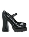 Moschino Woman Pumps Black Size 8 Leather In Black