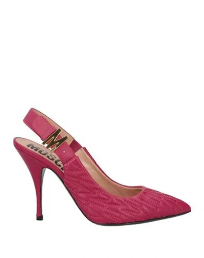Moschino Woman Pumps Magenta Size 8 Leather In Purple