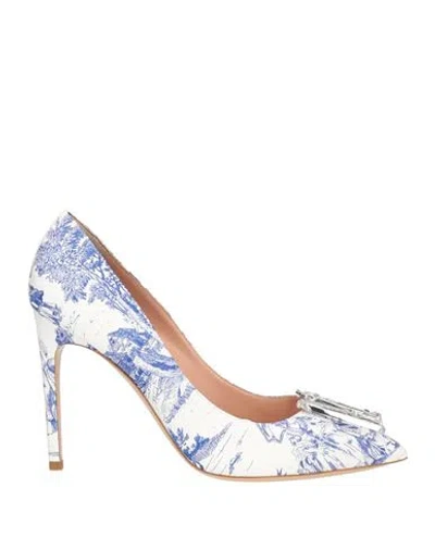 Moschino Woman Pumps White Size 7 Leather In Multi