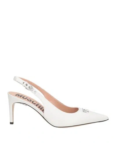 Moschino Woman Pumps White Size 8 Leather