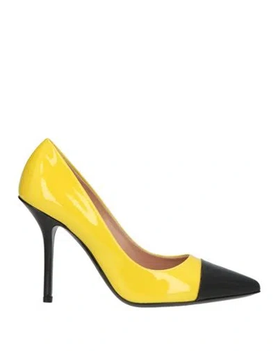 Moschino Woman Pumps Yellow Size 7 Leather