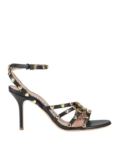 Moschino Woman Sandals Black Size 7 Leather