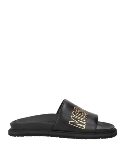 Moschino Woman Sandals Black Size 11 Leather