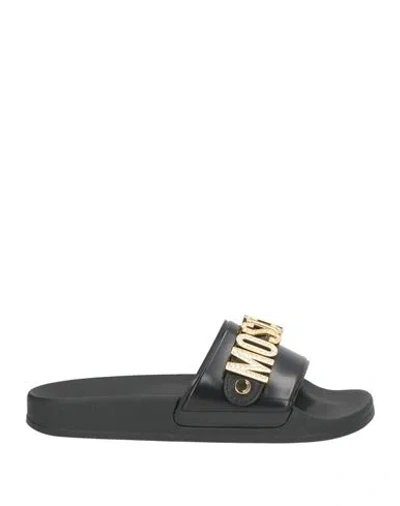 Moschino Woman Sandals Black Size 7 Rubber