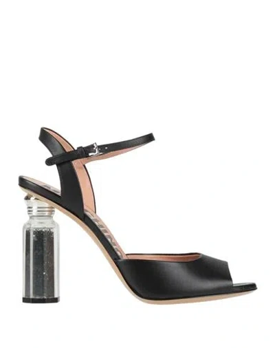 Moschino Woman Sandals Black Size 8 Calfskin