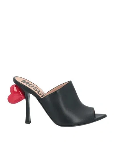 MOSCHINO MOSCHINO WOMAN SANDALS BLACK SIZE 8 LEATHER