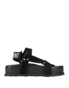 Moschino Woman Sandals Black Size 8 Leather In Black