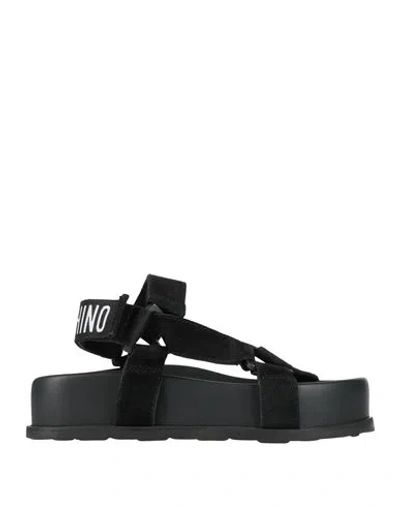 Moschino Woman Sandals Black Size 8 Leather