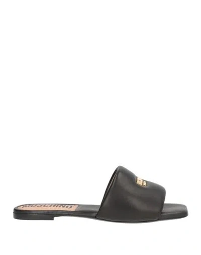 Moschino Woman Sandals Black Size 8 Leather