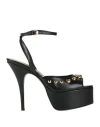 Moschino Teddy Bear Studded Ankle Strap Platform Sandal In Black
