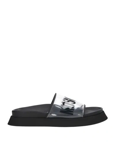 Moschino Woman Sandals Black Size 8 Pvc - Polyvinyl Chloride