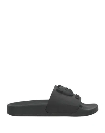 Moschino Woman Sandals Black Size 8 Rubber In Multi