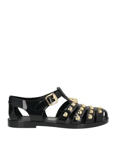 Moschino Woman Sandals Black Size 8 Rubber