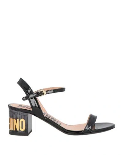 Moschino Woman Sandals Black Size 10 Synthetic Fibers