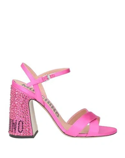 Moschino Woman Sandals Fuchsia Size 6 Textile Fibers In Pink
