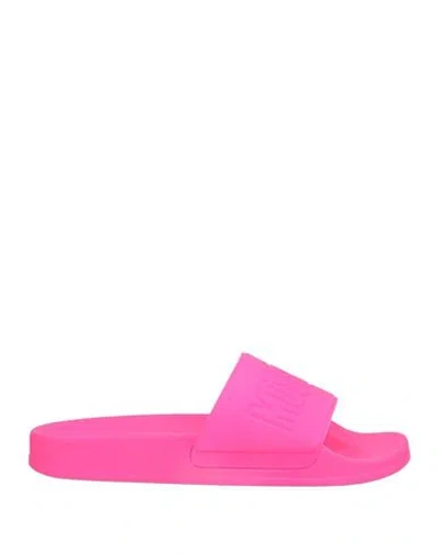 Moschino Woman Sandals Fuchsia Size 8 Pvc - Polyvinyl Chloride In Pink