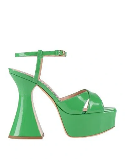 Moschino Woman Sandals Green Size 10 Leather