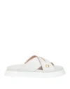 Moschino Appliqué-detail Leather Slides In Off White