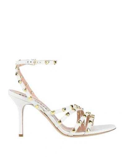 Moschino Woman Sandals White Size 7 Leather