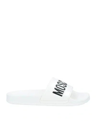 Moschino Woman Sandals White Size 8 Pvc - Polyvinyl Chloride