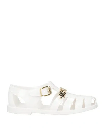 Moschino Woman Sandals White Size 8 Rubber