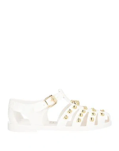 Moschino Woman Sandals White Size 8 Rubber