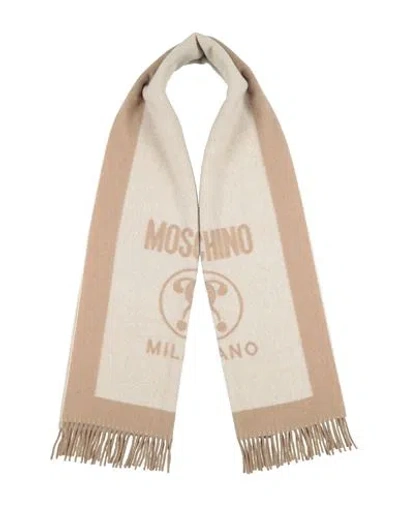 Moschino Woman Scarf Beige Size - Virgin Wool In Sand