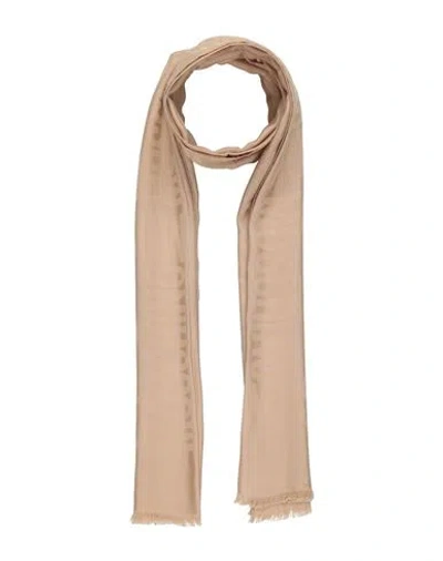 Moschino Woman Scarf Beige Size - Wool, Silk In Sand
