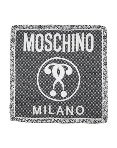 Moschino Woman Scarf Black Size - Silk In Gray