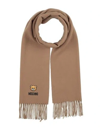 Moschino Woman Scarf Camel Size - Merino Wool In Sand