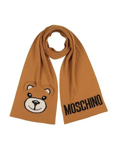 Moschino Woman Scarf Camel Size - Wool In Beige