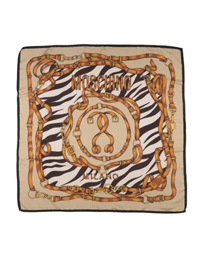 Moschino Woman Scarf Khaki Size - Silk In Brown