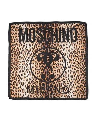 Moschino Woman Scarf Sand Size - Silk In Brown