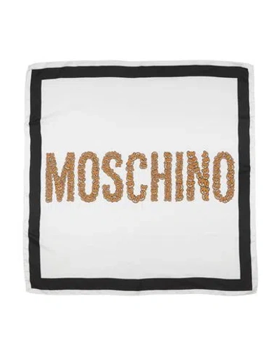 Moschino Woman Scarf White Size - Silk In Neutral