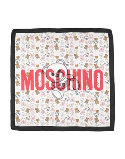 Moschino Woman Scarf White Size - Silk In Multi