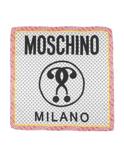 Moschino Woman Scarf White Size - Silk In Gray