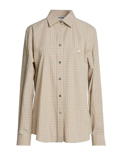 Moschino Woman Shirt Beige Size 8 Cotton In Neutral