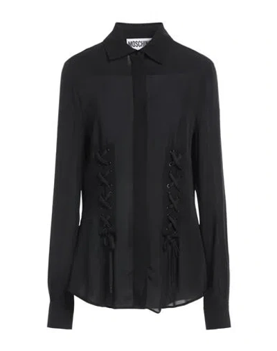 Moschino Woman Shirt Black Size 12 Silk