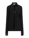 Moschino Woman Shirt Black Size 14 Viscose, Polyester, Elastane, Polyurethane Resin