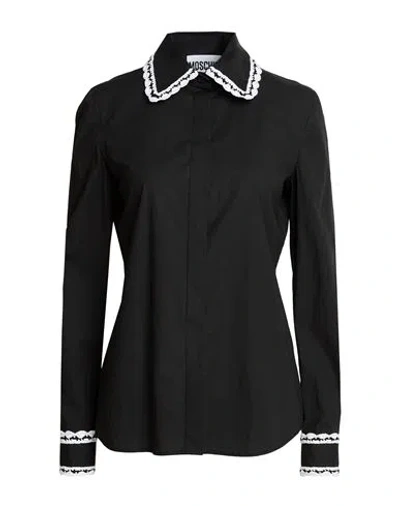 Moschino Woman Shirt Black Size 6 Cotton, Elastane