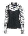Moschino Woman Shirt Black Size 8 Acetate, Elastane, Silk In Black