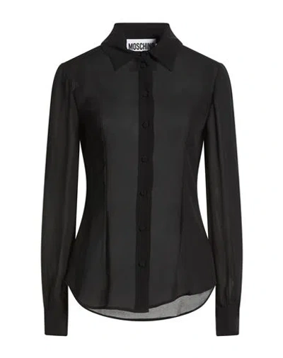 Moschino Woman Shirt Black Size 8 Silk