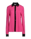 Moschino Woman Shirt Fuchsia Size 12 Viscose, Polyester, Elastane, Polyurethane Resin