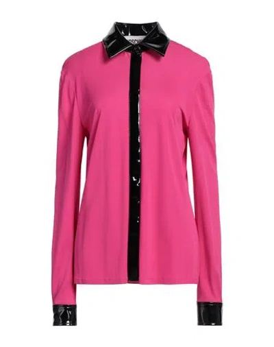 Moschino Woman Shirt Fuchsia Size 12 Viscose, Polyester, Elastane, Polyurethane Resin