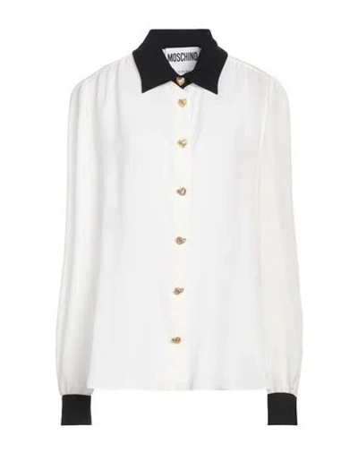 Moschino Woman Shirt Ivory Size 10 Silk In White