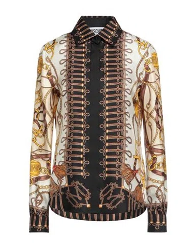 MOSCHINO MOSCHINO WOMAN SHIRT IVORY SIZE 6 SILK