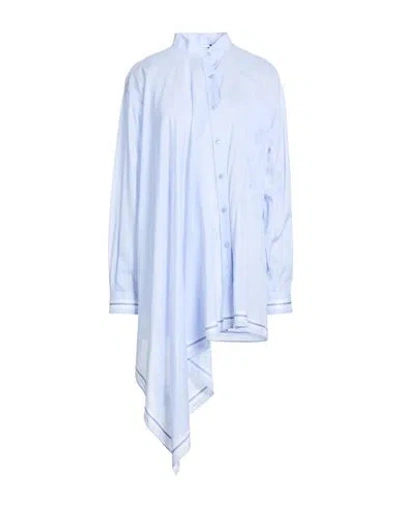 Moschino Woman Shirt Light Blue Size 8 Cotton