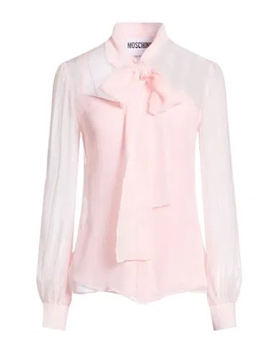Moschino Woman Shirt Light Pink Size 8 Silk