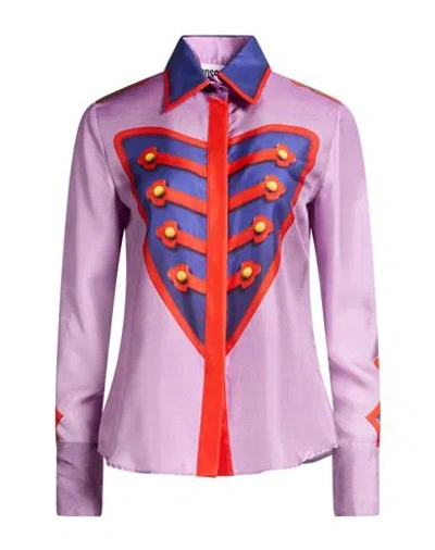 Moschino Woman Shirt Mauve Size 6 Silk In Purple